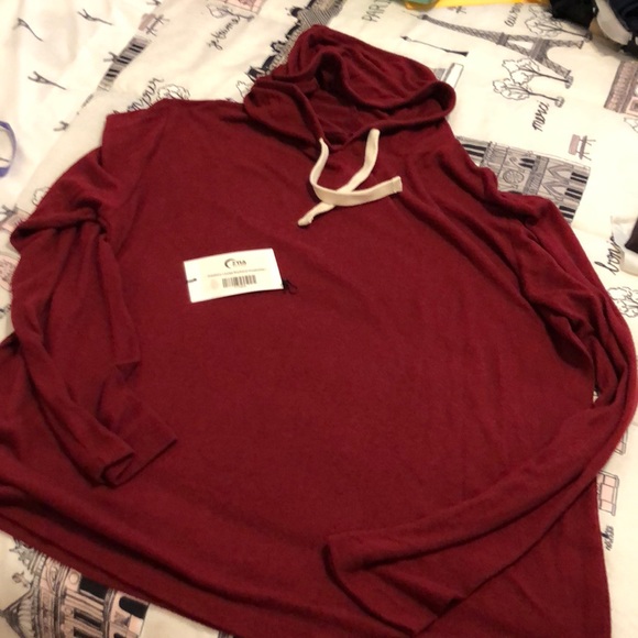 Zyia cranberry boyfriend hoodie Clearance